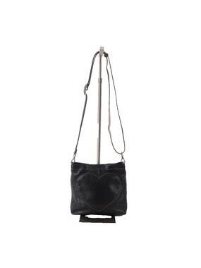 Brighton Purse 8 x 8 x 1 Black Silver Hardware White Stitching Leather Xbody